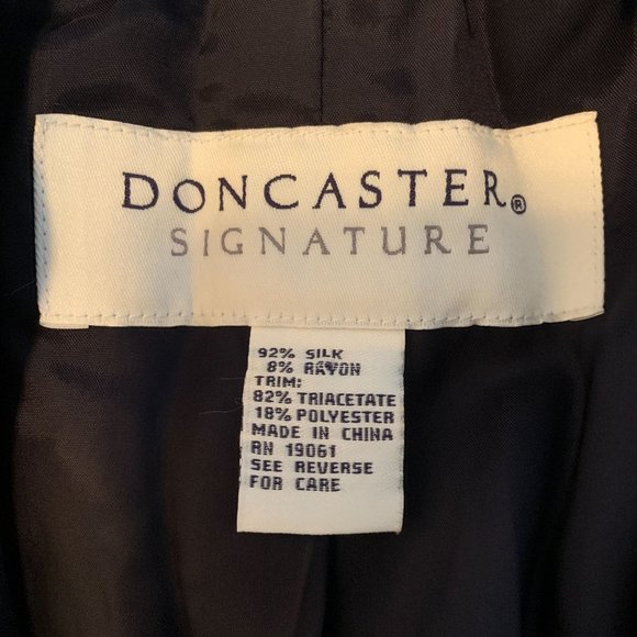 DONCASTER Signature 2 Blazer Silk Blazer Career Business Green Blue Rayon Blend - Picture 4 of 7